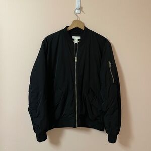 H&M Black Matte Bomber Jacket